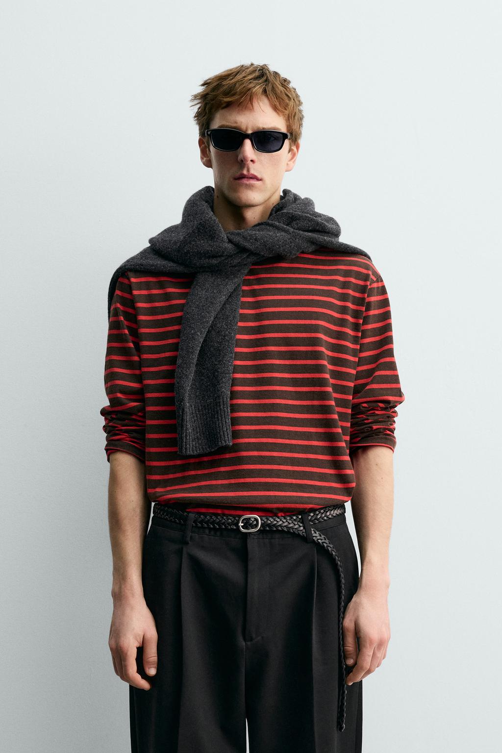 ЖАККАРДОВАЯ ФУТБОЛКА В ПОЛОСКУ AARON LEVINE X ZARA