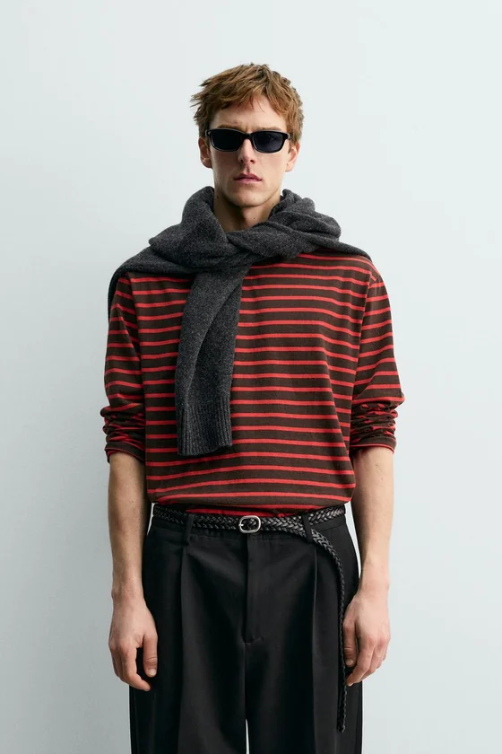 ЖАККАРДОВАЯ ФУТБОЛКА В ПОЛОСКУ Zara «Aaron Levine»