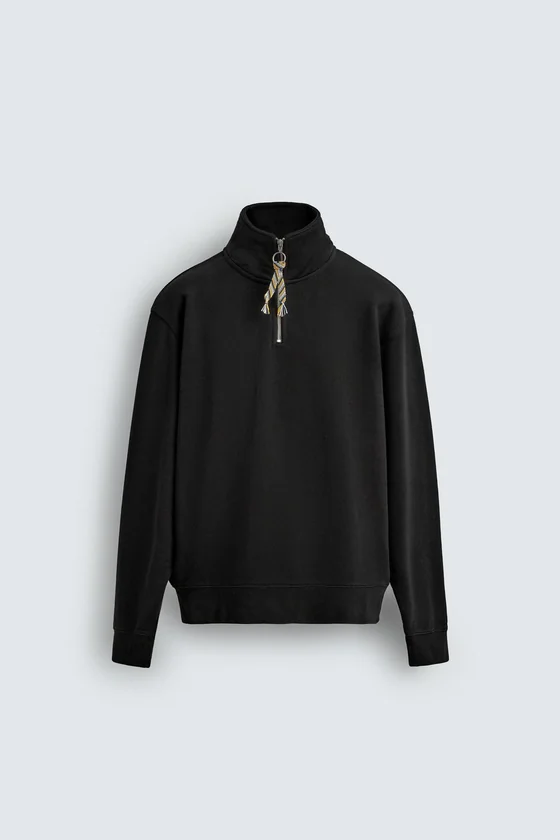 ТОЛСТОВКА С ВОРОТНИКОМ НА МОЛНИИ И ЛЕНТОЙ Zara «Aaron Levine»