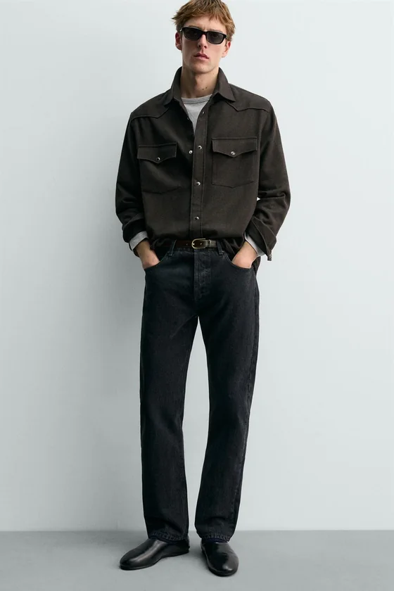 КОЖАНЫЙ РЕМЕНЬ С ДЕКОРАТИВНОЙ СТРОЧКОЙ Zara «Aaron Levine»