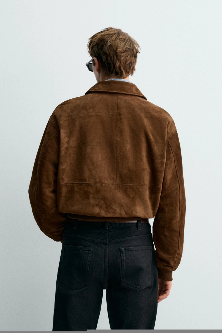 Укороченная куртка из замши aaron levine x zara