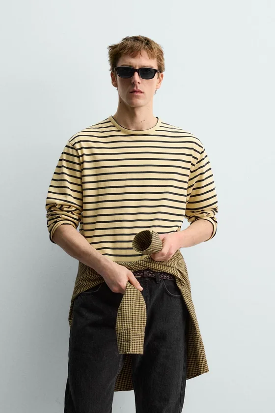 ЖАККАРДОВАЯ ФУТБОЛКА В ПОЛОСКУ Zara «Aaron Levine»