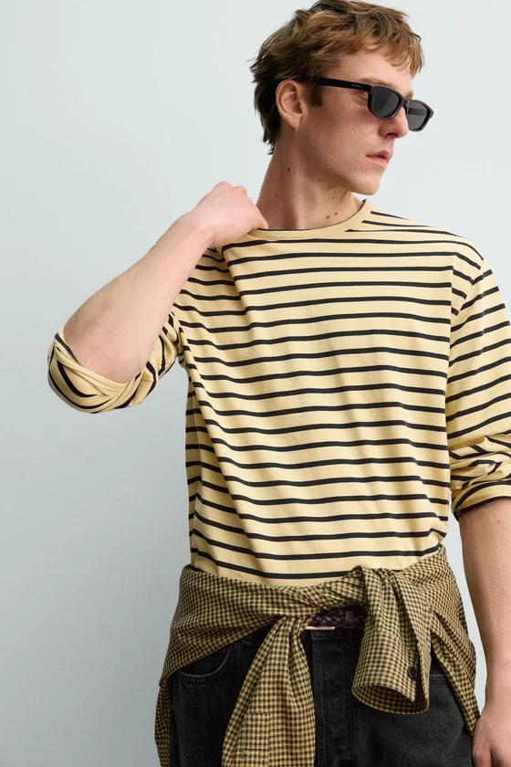 ЖАККАРДОВАЯ ФУТБОЛКА В ПОЛОСКУ Zara «Aaron Levine»