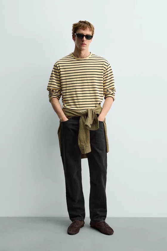 ЖАККАРДОВАЯ ФУТБОЛКА В ПОЛОСКУ Zara «Aaron Levine»