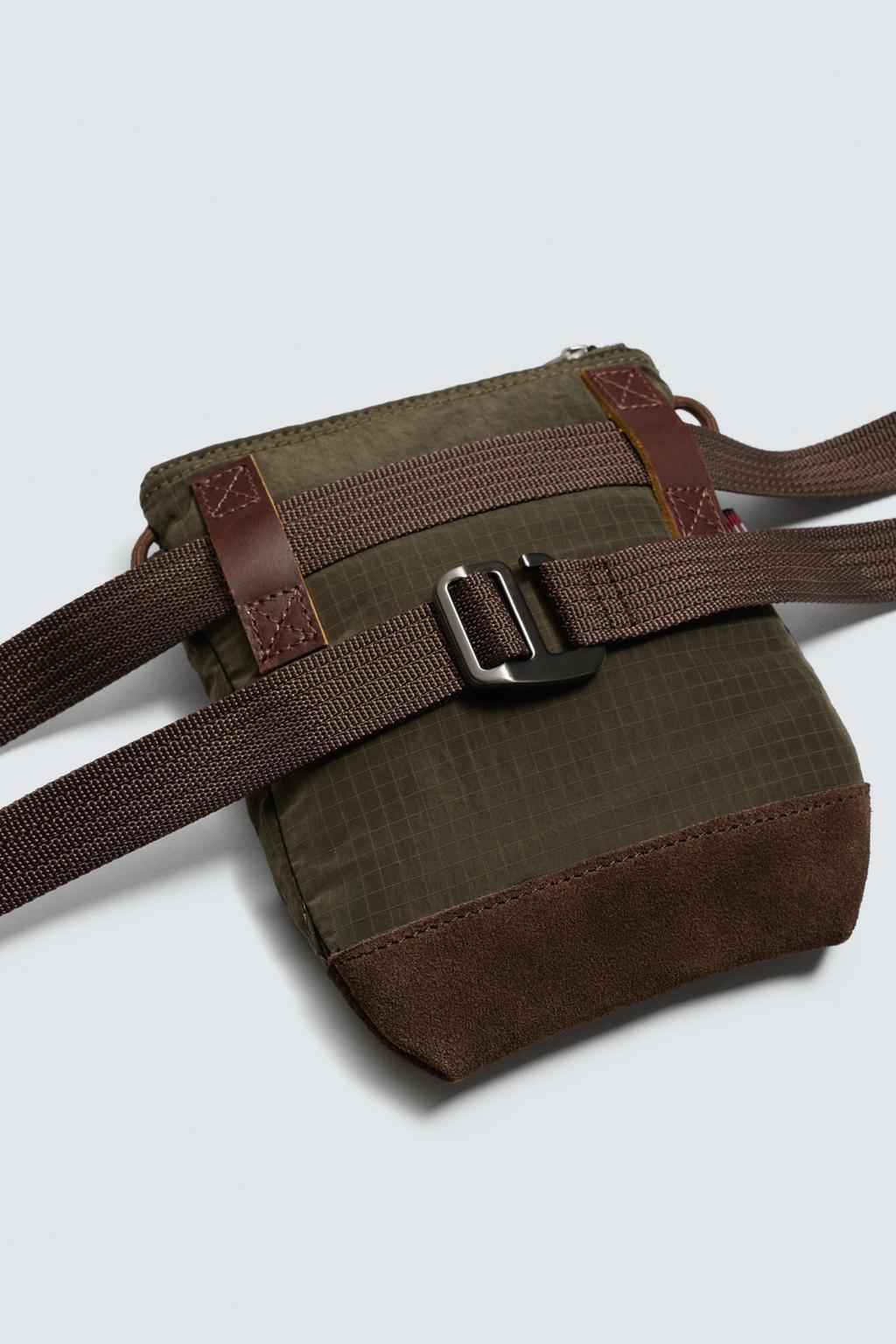 СУМКА ЧЕРЕЗ ПЛЕЧО ИЗ ТЕХНИЧЕСКОЙ ТКАНИ С КОЖАНЫМИ ДЕТАЛЯМИ AARON LEVINE X ZARA