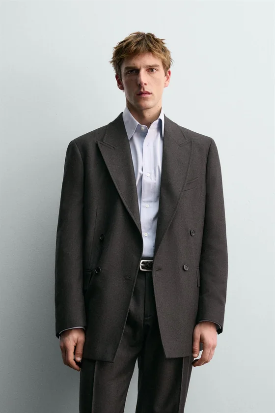 ДВУБОРТНЫЙ КОСТЮМНЫЙ БЛЕЙЗЕР ИЗ ШЕРСТИ Zara «Aaron Levine»