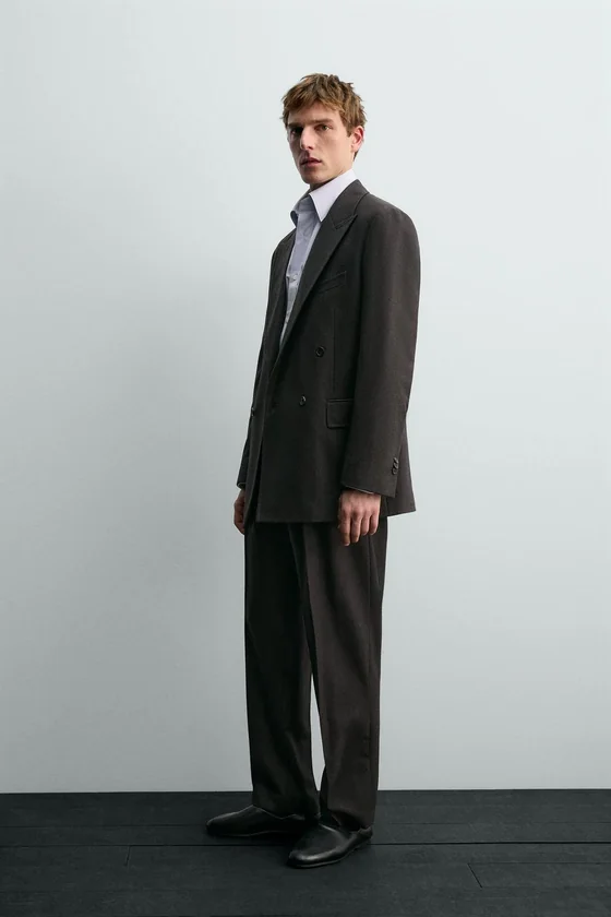 ДВУБОРТНЫЙ КОСТЮМНЫЙ БЛЕЙЗЕР ИЗ ШЕРСТИ Zara «Aaron Levine»