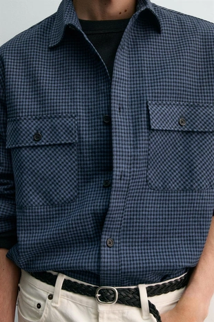 Фланелевая рубашка в клетку AARON LEVINE X ZARA- Заказать в России