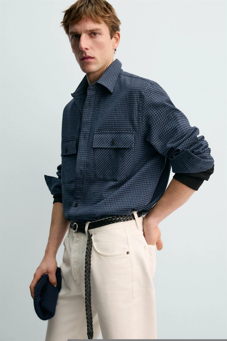 Рубашка в клетку aaron levine x zara из фланели