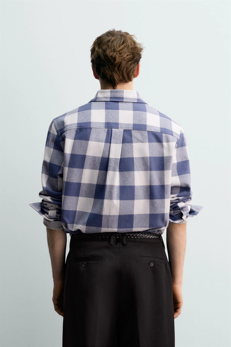 Рубашка клетчатая из фланели aaron levine x zara