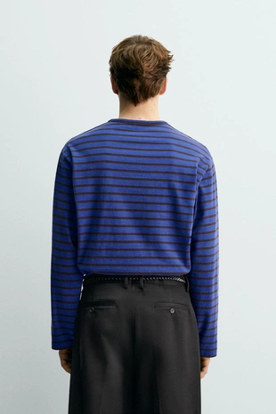 Жаккардовая футболка в полоску AARON LEVINE X ZARA