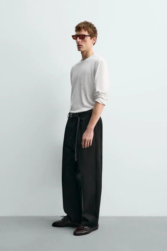 ФУТБОЛКА С ДЛИННЫМИ РУКАВАМИ И НАГРУДНЫМ КАРМАНОМ Zara «Aaron Levine»