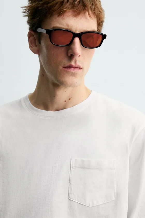 ФУТБОЛКА С ДЛИННЫМИ РУКАВАМИ И НАГРУДНЫМ КАРМАНОМ Zara «Aaron Levine»