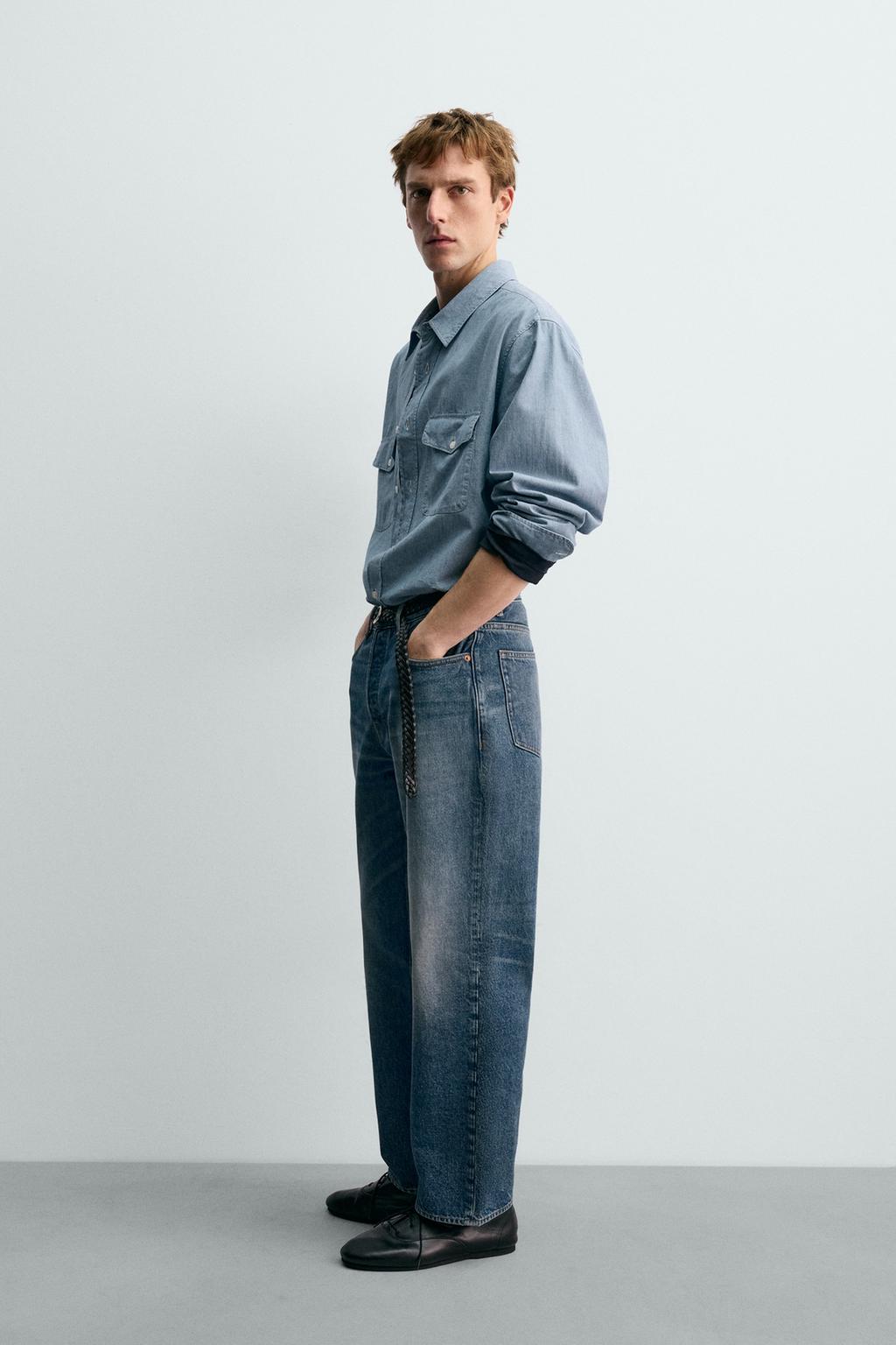 РУБАШКА ИЗ ДЖИНСОВОЙ ТКАНИ CHAMBRAY AARON LEVINE X ZARA