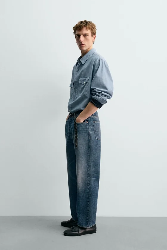 РУБАШКА ИЗ ДЖИНСОВОЙ ТКАНИ CHAMBRAY Zara «Aaron Levine»