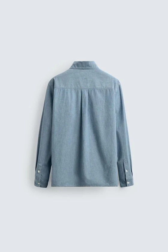 РУБАШКА ИЗ ДЖИНСОВОЙ ТКАНИ CHAMBRAY Zara «Aaron Levine»