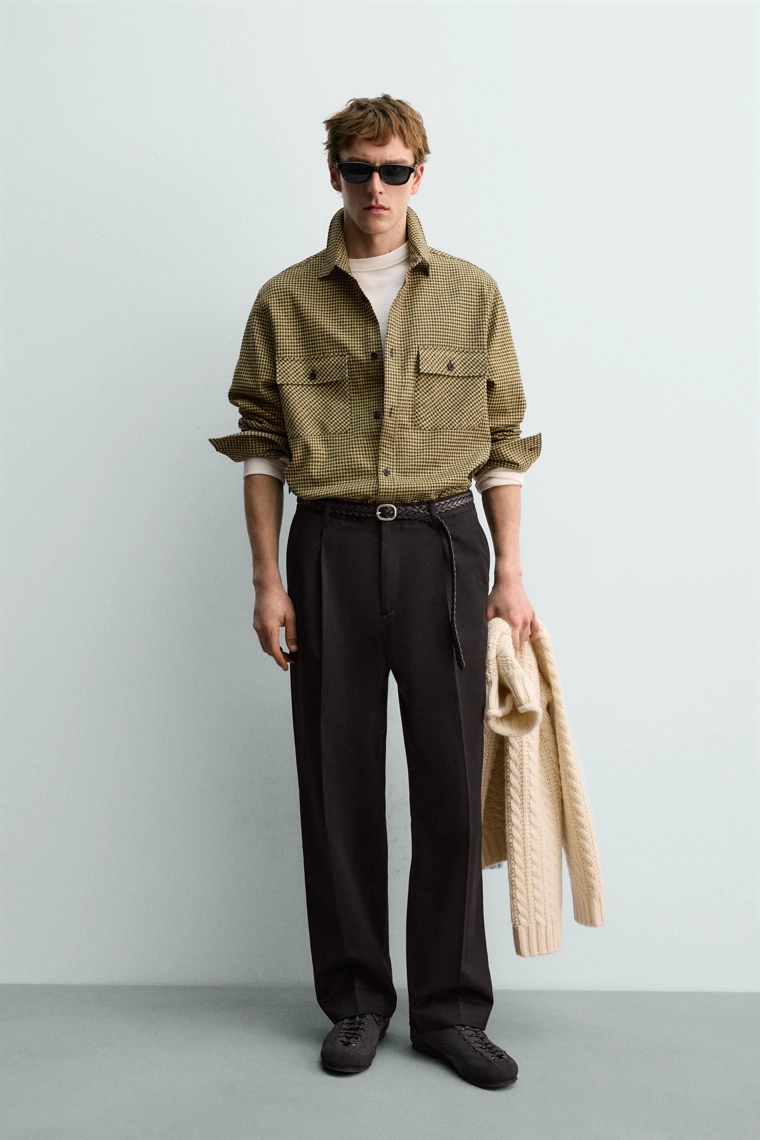 Рубашка клетчатая из фланели aaron levine x zara