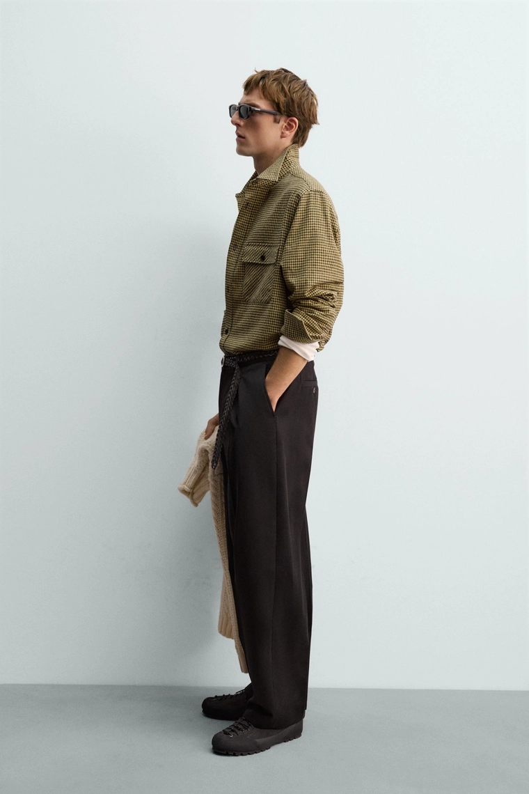 Рубашка клетчатая из фланели aaron levine x zara