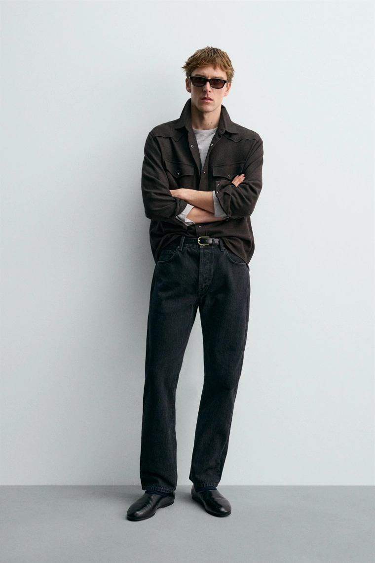 Рубашка western с шерстью aaron levine x zara