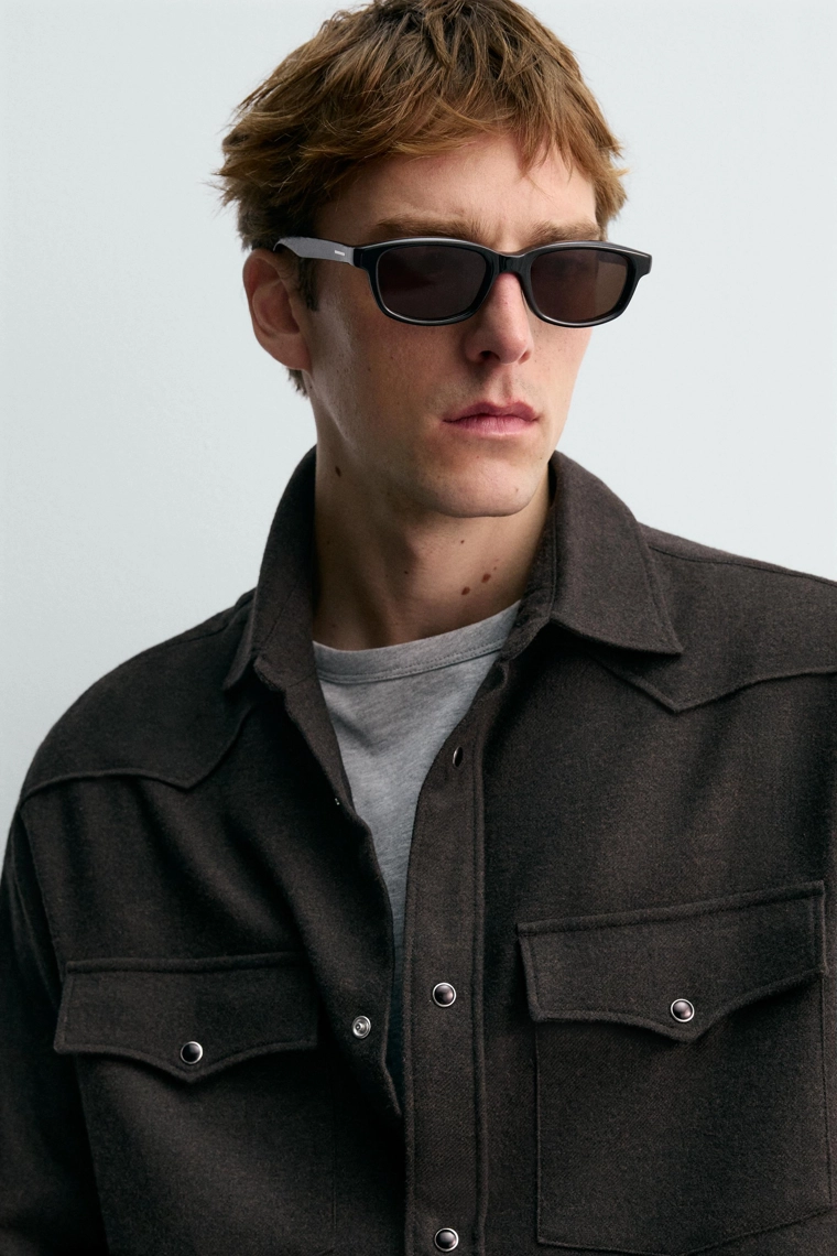 Рубашка western с шерстью aaron levine x zara