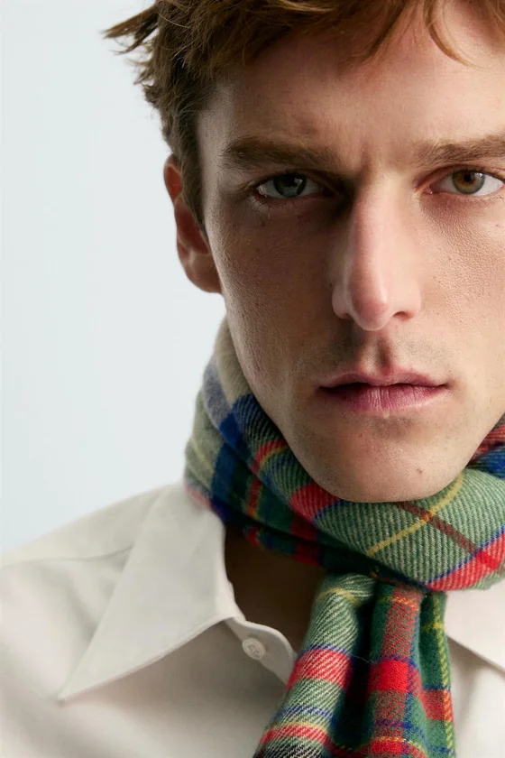 ФУЛЯР В КЛЕТКУ ИЗ ХЛОПКА Zara «Aaron Levine»