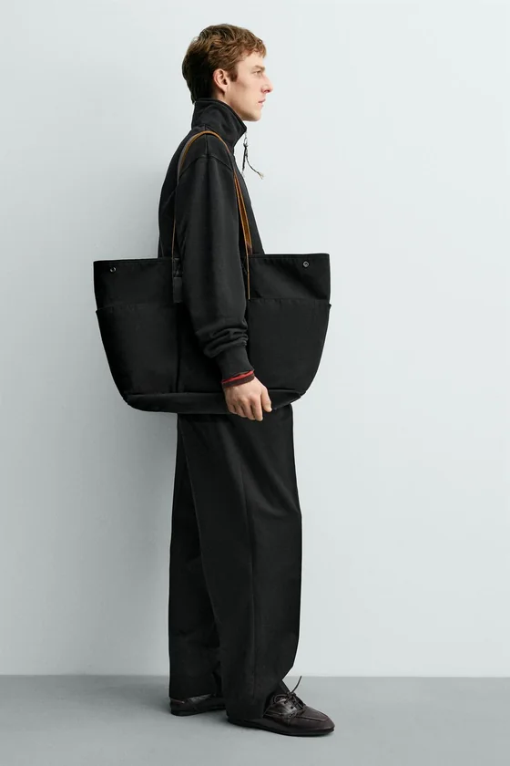 ШОПЕР С КОЖАНЫМИ ДЕТАЛЯМИ Zara «Aaron Levine»
