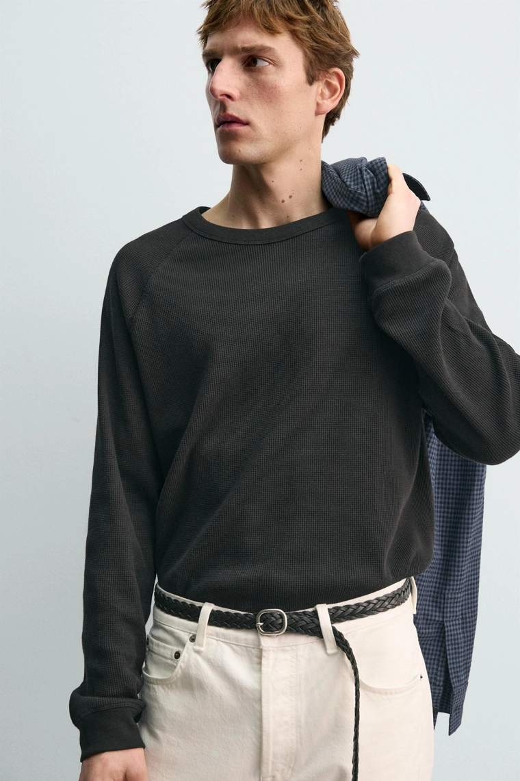 Мужская футболка с рельефным трикотажем aaron levine x zara