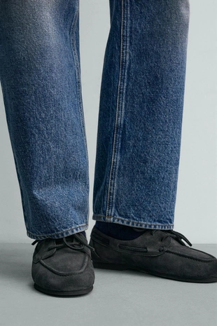 Grey | 2477/720/802 - Zara Кожаные топсайдеры с подошвой VIBRAM® AARON LEVINE X ZARA