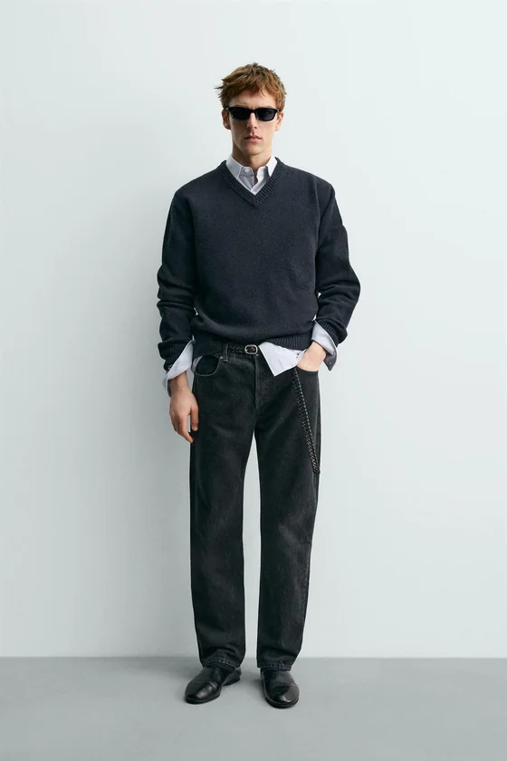 ШЕРСТЯНОЙ СВИТЕР С V-ОБРАЗНЫМ ВЫРЕЗОМ Zara «Aaron Levine»