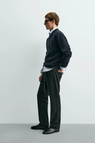 Шерстяной свитер с V-образным вырезом AARON LEVINE X ZARA- Заказать в России