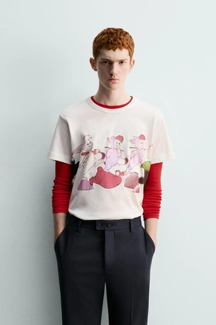 Футболка с принтом LOST BOYS питер пэн HARRY LAMBERT FOR ZARA- Заказать в России