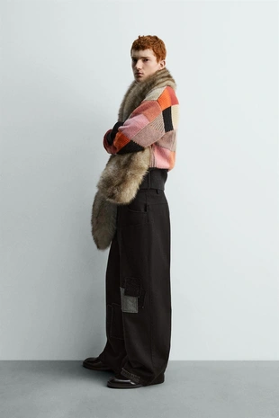 Брюки WIDE FIT с нашивками HARRY LAMBERT FOR ZARA X DISNEY- Заказать в России