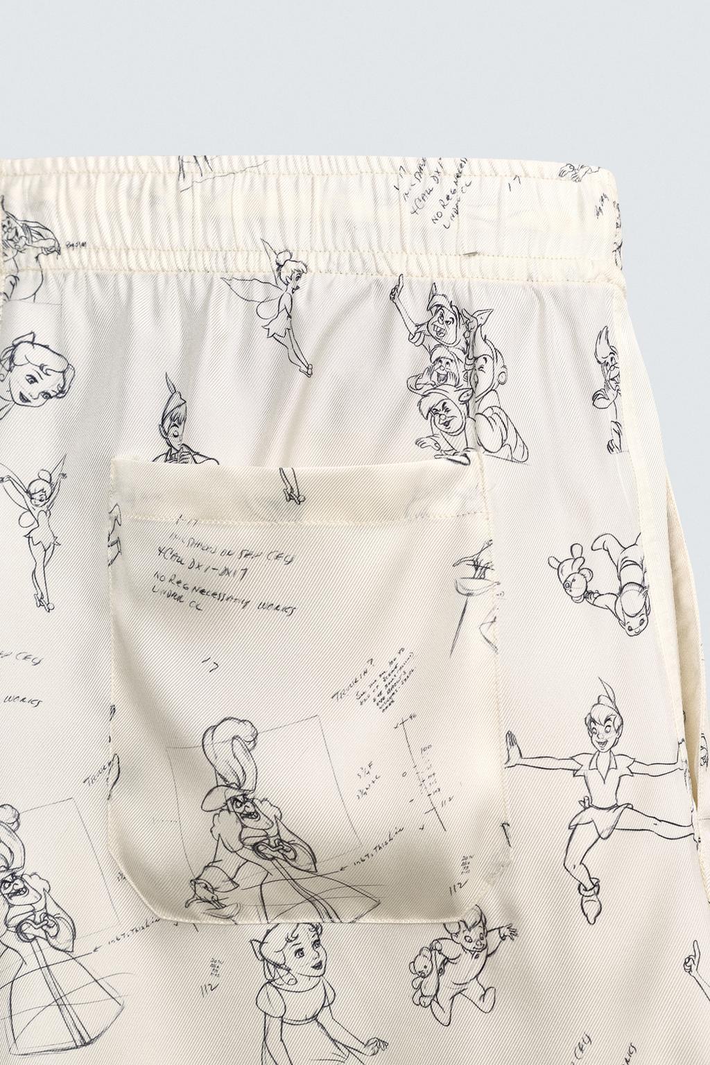 ШОРТЫ ИЗ ШЕЛКА И ВИСКОЗЫ С ПЕРСОНАЖАМИ «ПИТЕРА ПЭНА» — HARRY LAMBERT FOR ZARA