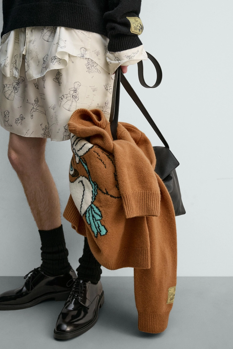 Шорты-бермуды peter pan с персонажами (шелк - вискоза) harry lambert для zara