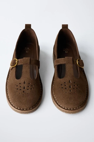 Кожаные туфли с ремешком в виде буквы т- Заказать в России