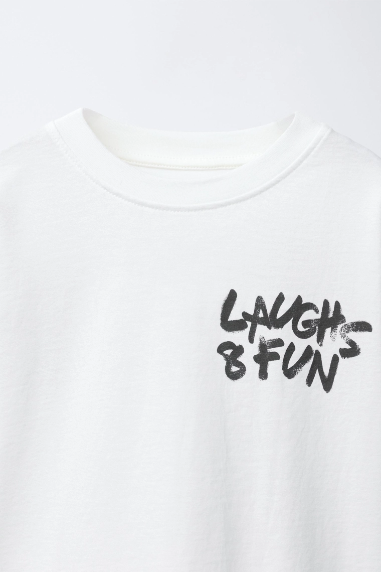 Футболка с двойным рукавом и принтом со слоганом