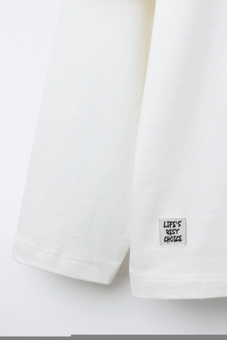 Футболка с двойным рукавом и принтом со слоганом