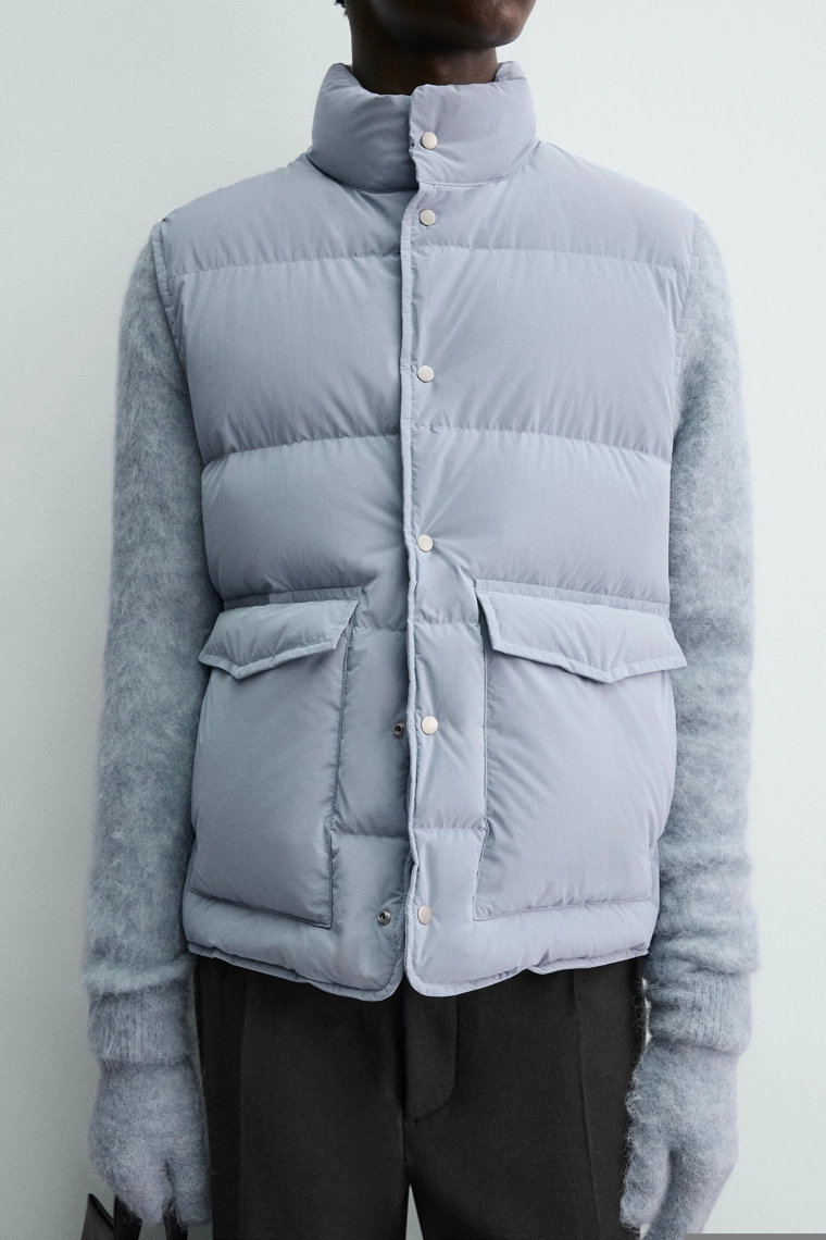 100% пуховый пуховик без рукавов