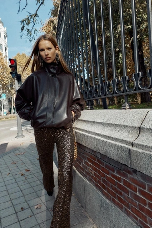 Легинсы FLARE с пайетками- Заказать в России