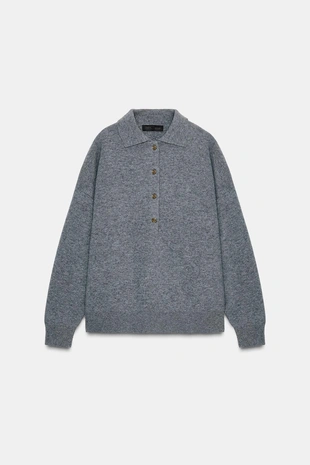 Поло из 95% шерсти, гладкая вязка- Заказать в России