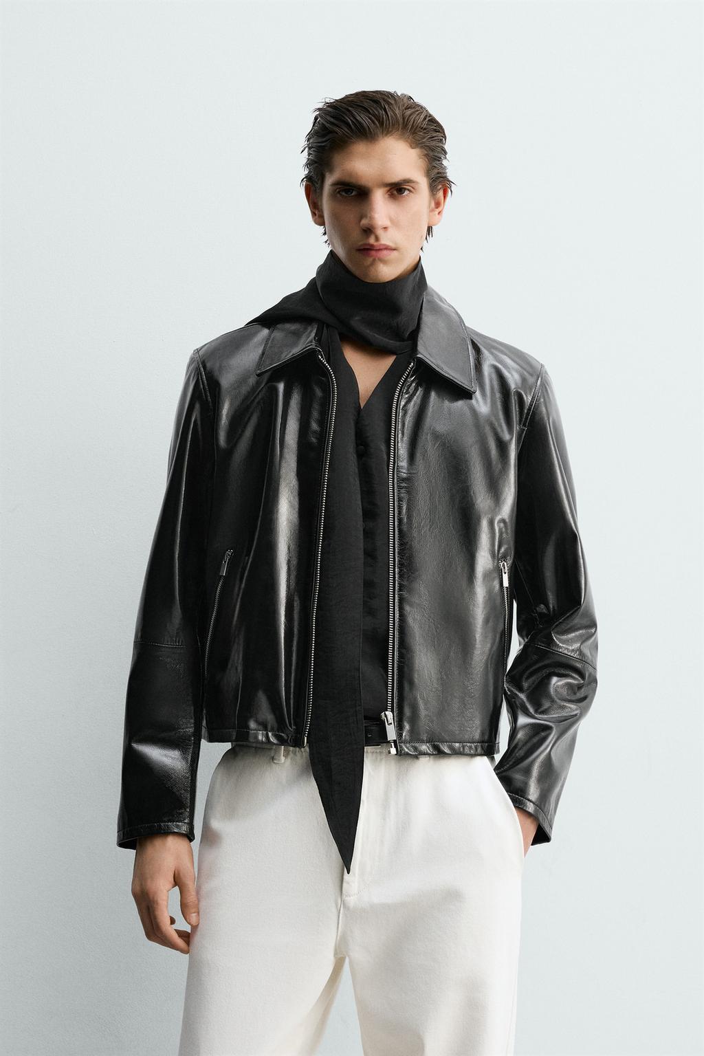 КУРТКА ИЗ БЛЕСТЯЩЕЙ КОЖИ