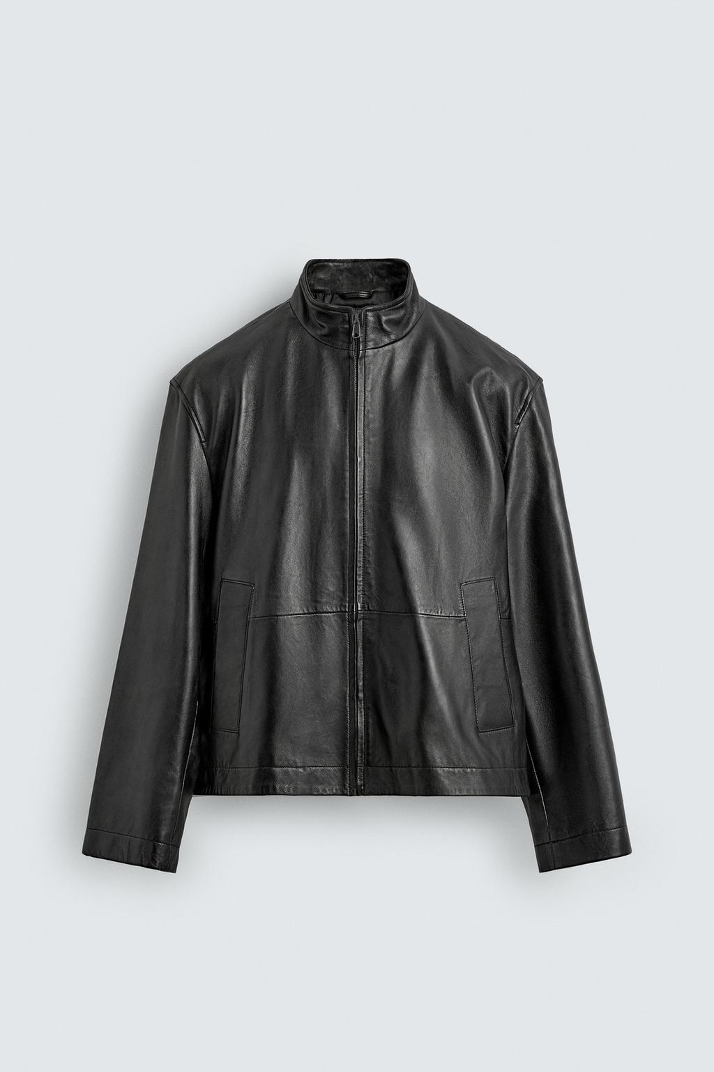 Zara Свободная кожаная куртка - Цвет черный - black | 5388/750
