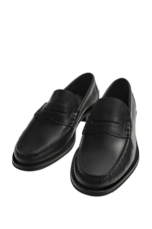 Кожаные лоферы с планкой