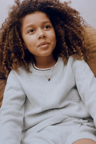 Лонгслив SOFT TOUCH с бантами и бусинами