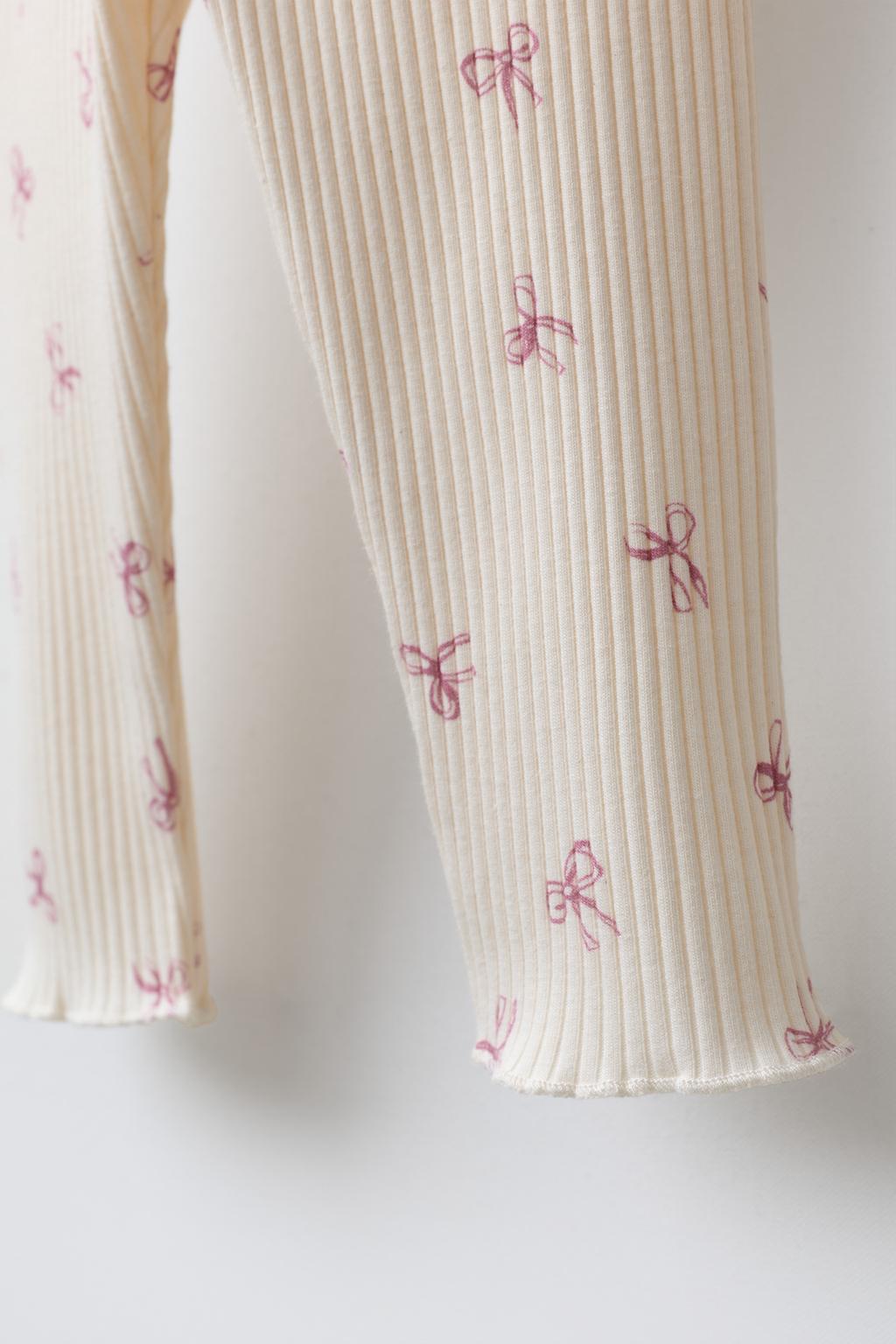 ЛЕГИНСЫ В РУБЧИК SOFT TOUCH С БАНТАМИ