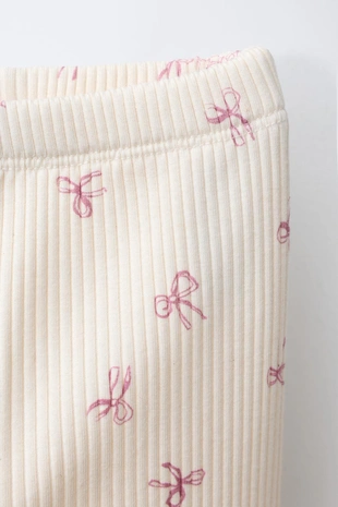 Легинсы в рубчик SOFT TOUCH с бантами- Заказать в России