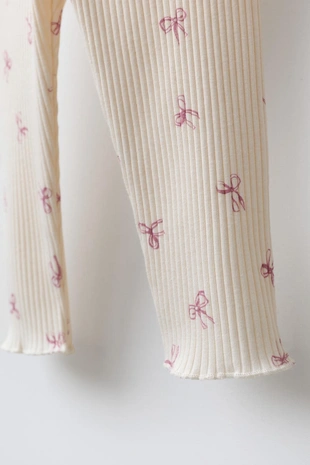 Легинсы в рубчик SOFT TOUCH с бантами- Заказать в России