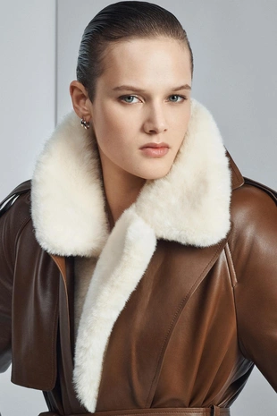 Длинный тренч из 100% кожи — ZW COLLECTION LIMITED EDITION- Заказать в России