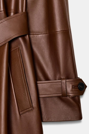 Длинный тренч из 100% кожи — ZW COLLECTION LIMITED EDITION- Заказать в России