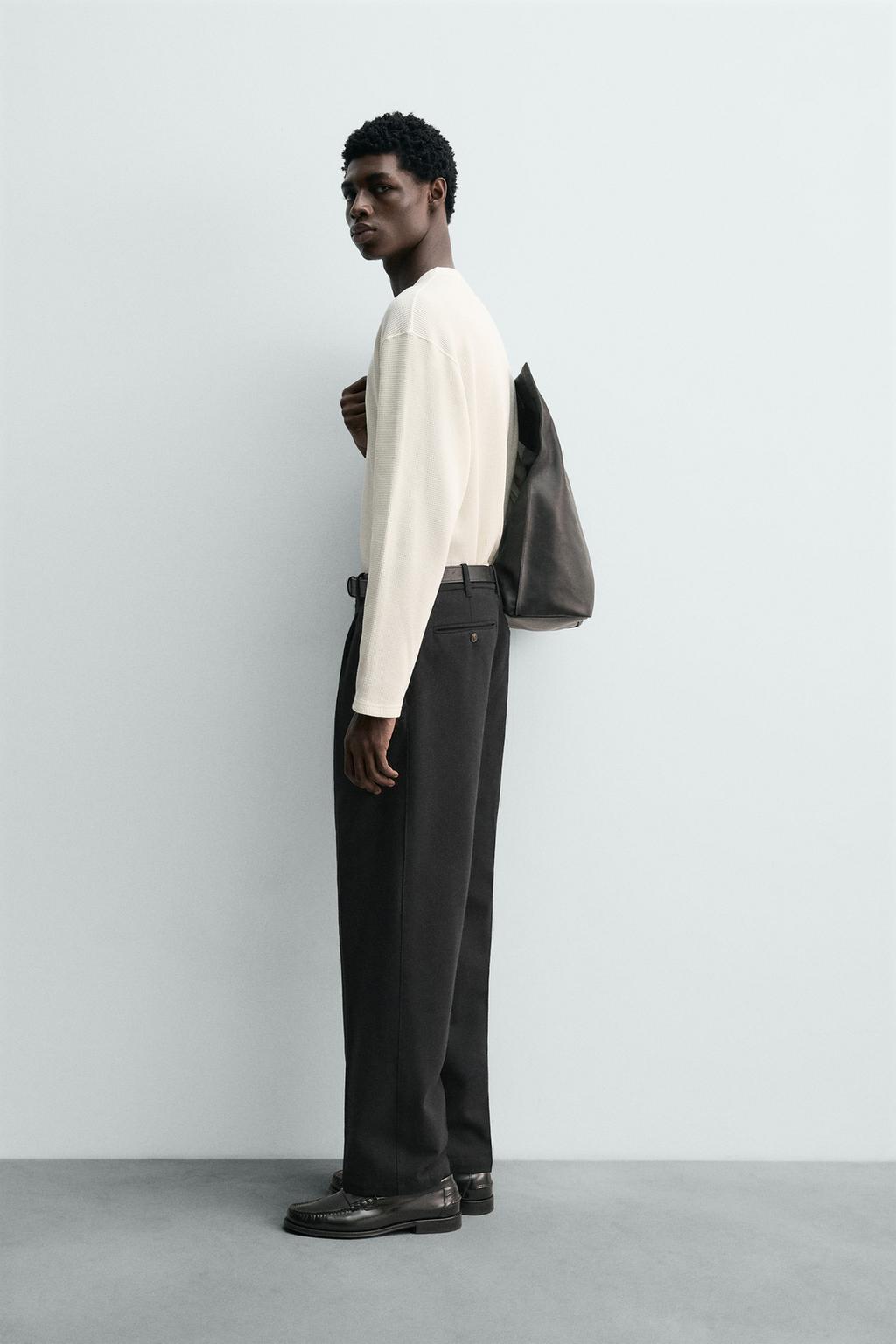 ФУТБОЛКА С ВОРОТНИКОМ ИЗ ТКАНИ ВАФЕЛЬНОГО ПЛЕТЕНИЯ